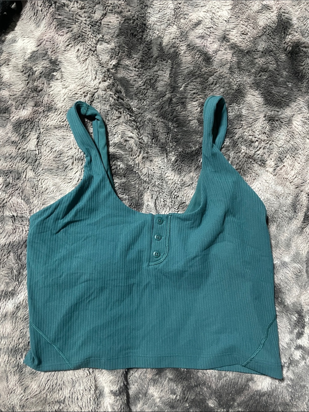 lululemon athletica Teal Ribbed Henley Tank